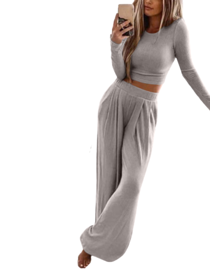 SHOPIQAT Knitted Casual Home Two-Piece Suit - Premium from shopiqat - Just $10.300! Shop now at shopiqat